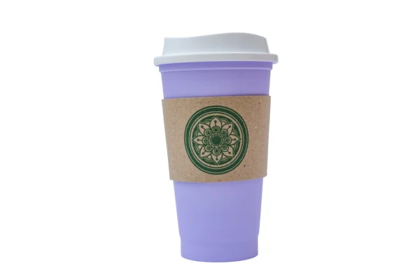 Vaso soft pastel con faja de carton