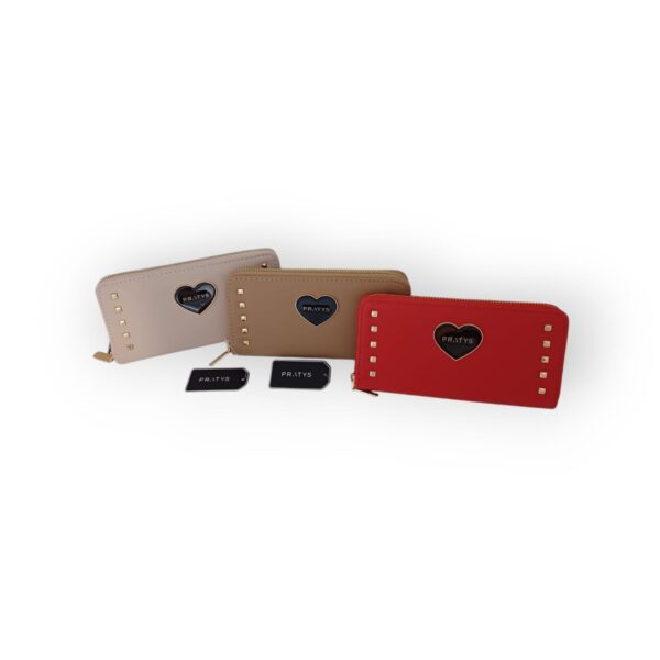 Billetera Grande Corazón Y Tachas - Imagen 4