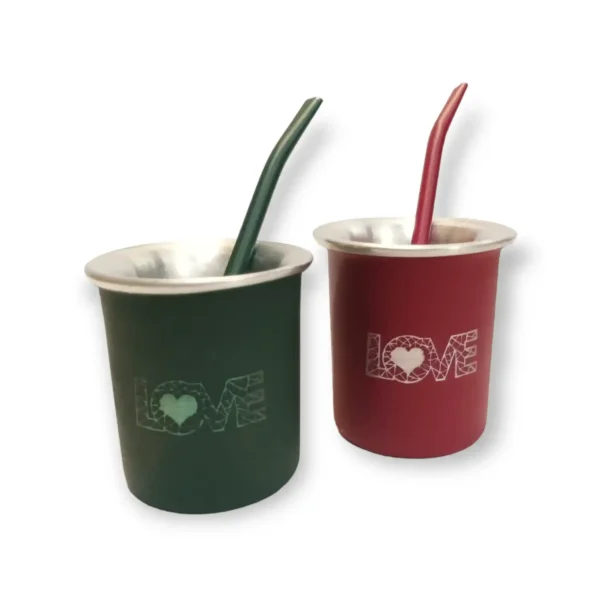 Mate aluminio grabado + bombilla - Imagen 9