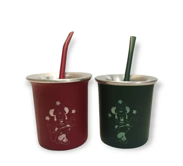 Mate aluminio grabado + bombilla - Imagen 2