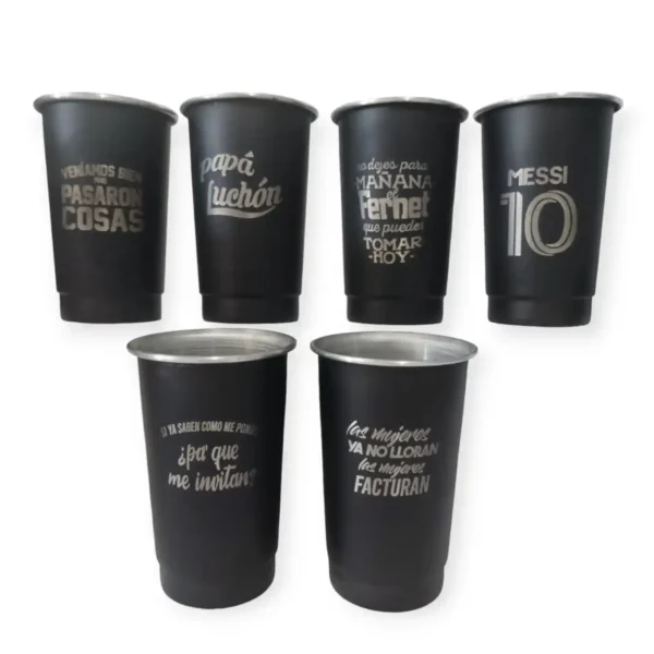Vaso aluminio grabado
