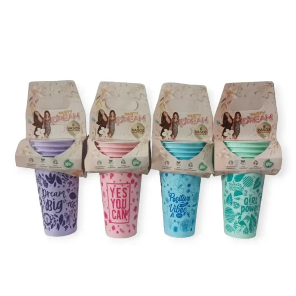 Vaso Econo Fiesta Frases x 6u.