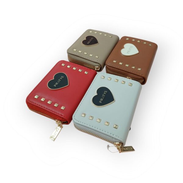 Billetera Corazón Y Tachas. Chica. - Imagen 2