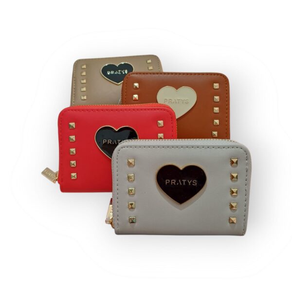 Billetera Corazón Y Tachas. Chica.