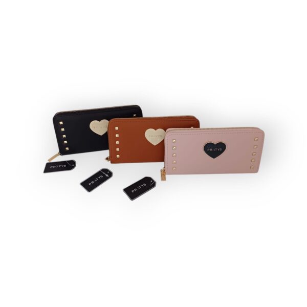 Billetera Grande Corazón Y Tachas